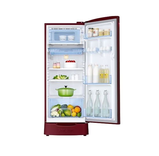 Samsung 183 L 3 Star Single Door Refrigerator (RR20D1823RZ/HL, Midnight Blossom Red)