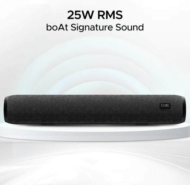 boAt Aavante Bar 600 Bluetooth Soundbar (25W RMS, Dual Passive Radiators, 2.0 Channel, Up to 7 Hours Playback, Jade Black)