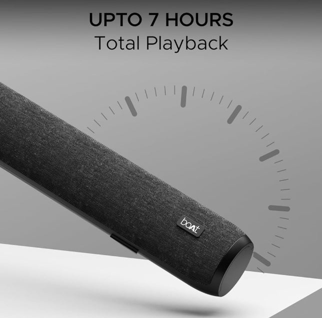boAt Aavante Bar 600 Bluetooth Soundbar (25W RMS, Dual Passive Radiators, 2.0 Channel, Up to 7 Hours Playback, Jade Black)