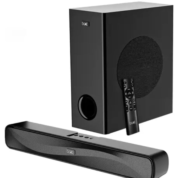 boAt Aavante Bar A1040 Bluetooth Soundbar (50W RMS, 2.1 Channel, Wired Subwoofer, Multi-Connectivity, Premium Black)