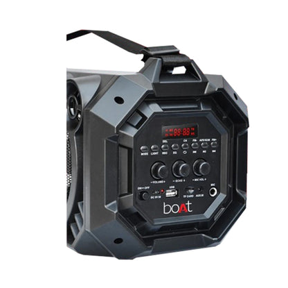 boAt PartyPal 63 Bluetooth Party Speaker (20W RMS, Karaoke Mic Support, LED Lights, Multi-Connectivity, Space Black)