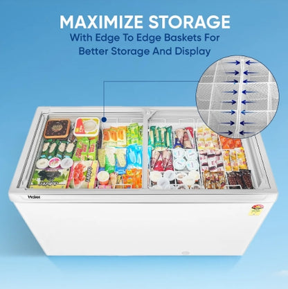Haier HFC‑400GM5 – 400 L Flat Glass‑Top Chest Freezer