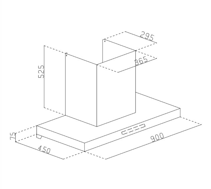 Glen 76 cm Wall Mounted Chimney Filterless Series CH 6053 BL BLDC AC