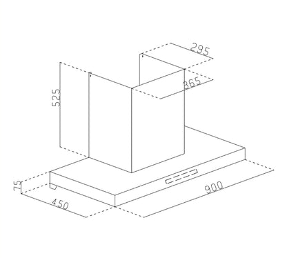 Glen 76 cm Wall Mounted Chimney Filterless Series CH 6053 BL BLDC AC