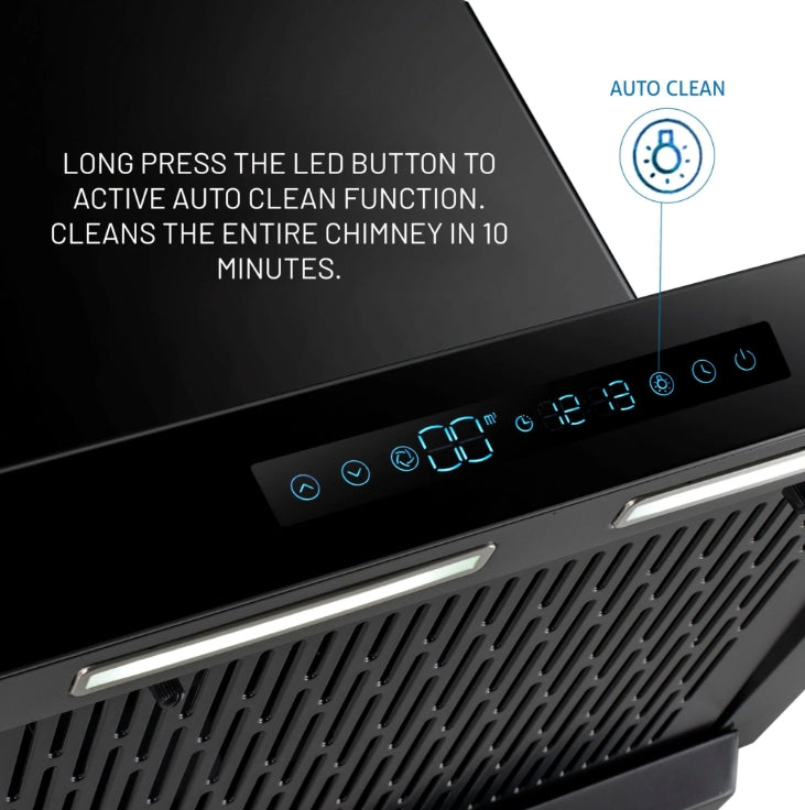 Glen 76 cm Wall Mounted Chimney Filterless Series CH 6053 BL BLDC AC