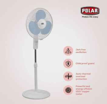 Polar Annexer-R Oscillating Pedestal Fan (400 mm Sweep, High Speed, Copper Motor)