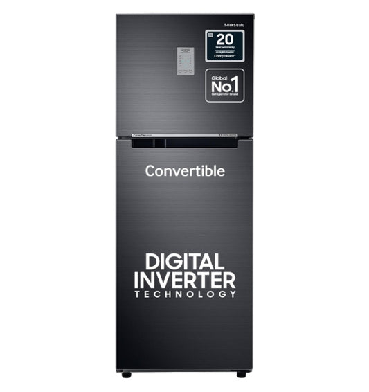 Samsung 236L 3 Star Convertible 3 In 1 Digital Inverter Frost-Free Double Door Refrigerator (RT28C3733BX/HL,Luxe Black)