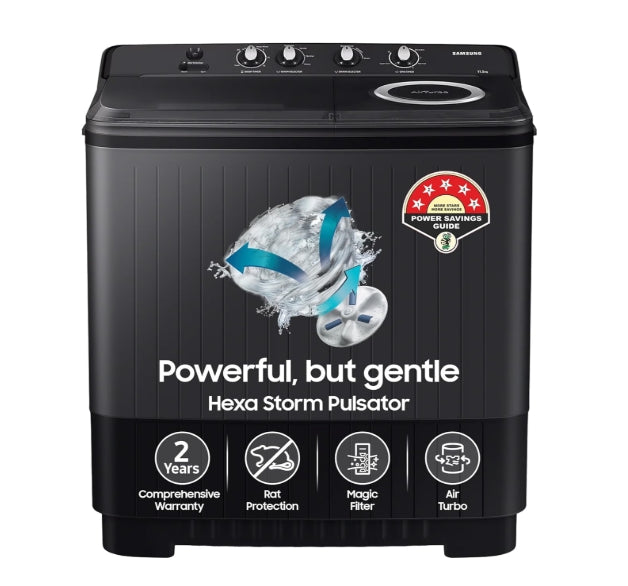 Samsung 11.5 Kg Semi-Automatic Top Load Washing Machine Appliance (WT11A4260GD/TL,Dark Gray)