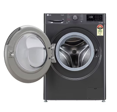 LG 8Kg Front Load Washing Machine, AI Direct Drive™, Middle Black, 5 Star |FHP1208A5M