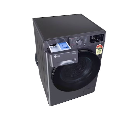 LG 8Kg Front Load Washing Machine, AI Direct Drive™, Middle Black, 5 Star |FHP1208A5M