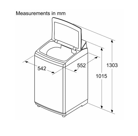 Bosch Series 2 Fully Automatic Top Load Washing Machine  Model: WOE802D7IN | 8 kg Capacity | 680 rpm | Dark Grey Finish
