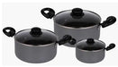 Pigeon Casserole 6-Piece Set (2.9L, 3.8L, 4.8L) – Non-Stick Aluminium with Glass Lids