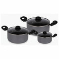 Pigeon Casserole 6-Piece Set (2.9L, 3.8L, 4.8L) – Non-Stick Aluminium with Glass Lids