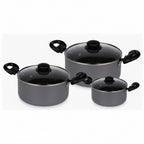 Pigeon Casserole 6-Piece Set (2.9L, 3.8L, 4.8L) – Non-Stick Aluminium with Glass Lids