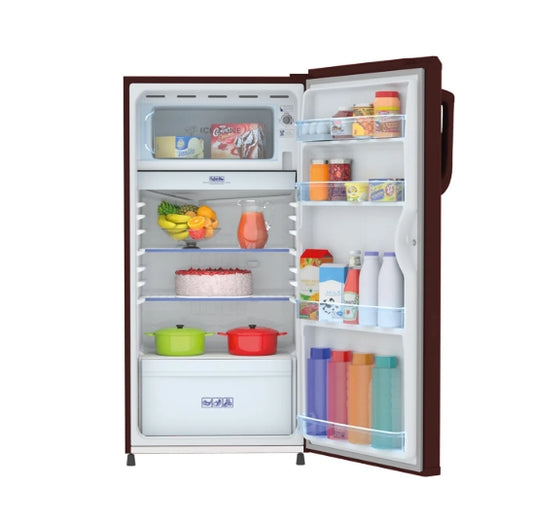 Haier 165 L 1 Star Direct Cool Single Door Refrigerator  Model: HRD-1851BBR-P | Colour: Red Mono