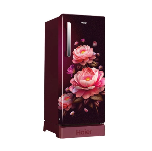 Haier 190 L 5 Star Direct Cool Single Door Refrigerator  Model: HRD-2115PRB-N | Red Blossom | With Base Drawer