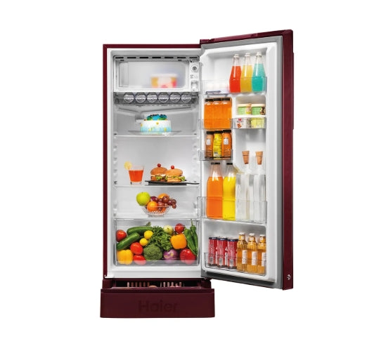 Haier 190 L 5 Star Direct Cool Single Door Refrigerator  Model: HRD-2115PRB-N | Red Blossom | With Base Drawer