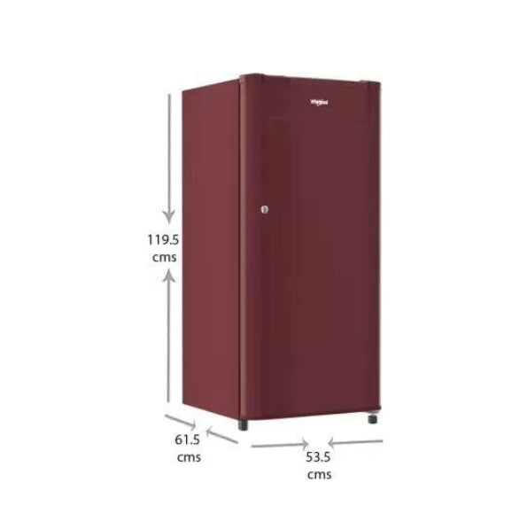 Whirlpool 185L 1-Star Single Door Refrigerator (Solid Wine, Model: 72492)
