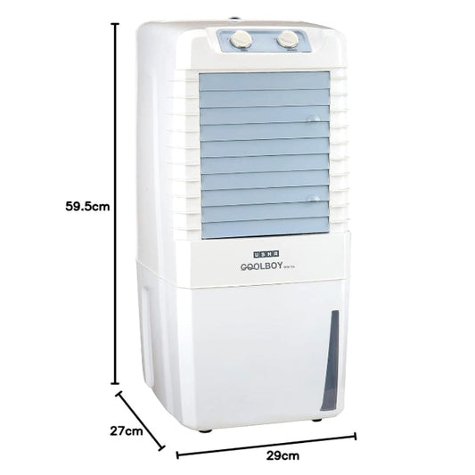 USHA Cool Boy Mini 12 Litres Personal Cooler with HoneyComb Pads (White)