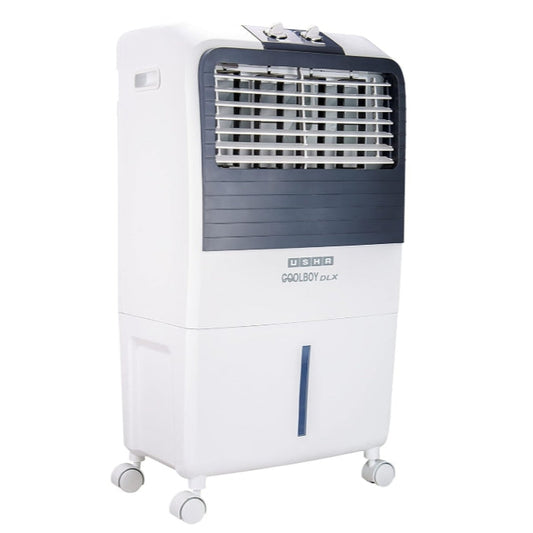 USHA Aerostyle 35L Tower Air Cooler – White & Black (With Remote)