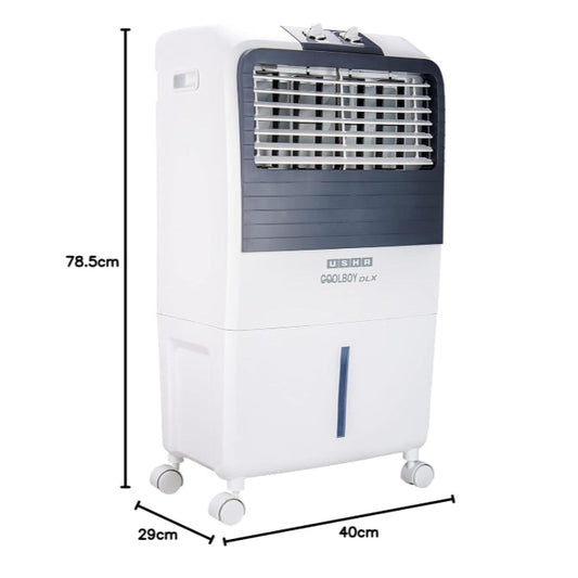 USHA Aerostyle 35L Tower Air Cooler – White & Black (With Remote)