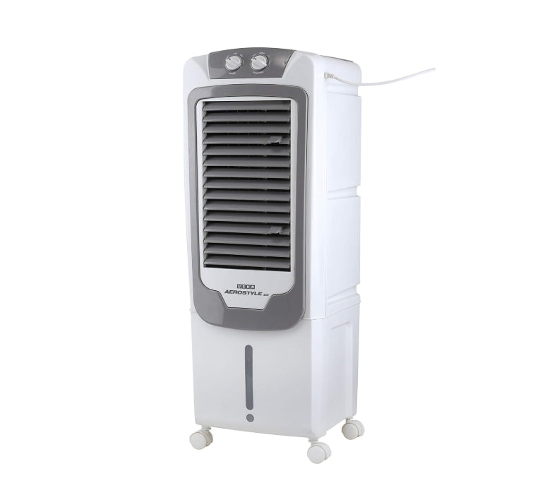 USHA Aerostyle 25L Tower Air Cooler – White & Black (Manual Control)