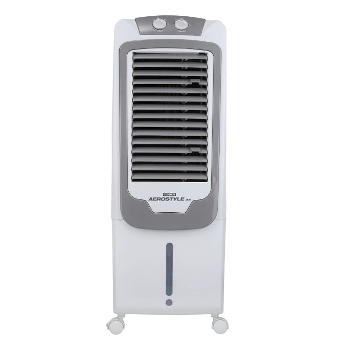 USHA Aerostyle 25L Tower Air Cooler – White & Black (Manual Control)