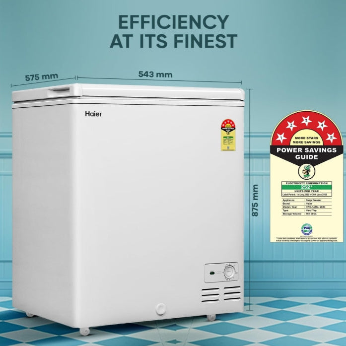 Haier HFC-145SM5, 5 Star Rating Single Door Convertible Deep Freezer