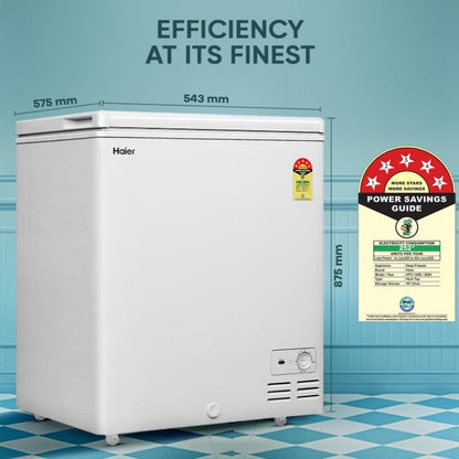 Haier HFC-145SM5 Deep Freezer, 5 Star Single Door Convertible Freezer