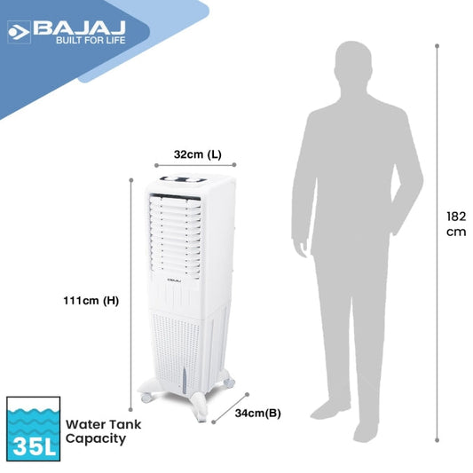 Bajaj TMH35 Tower Air Cooler with DuraMarine Pump