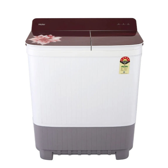 Haier 7.5 Kg Semi-Automatic Washing Machine With Toughened Glass (HTW75-178BK)