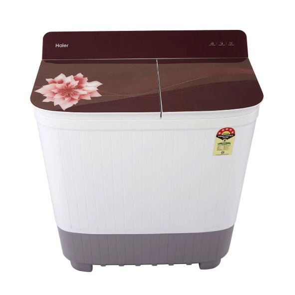 Haier 7.5 Kg Semi-Automatic Washing Machine With Toughened Glass (HTW75-178BK)