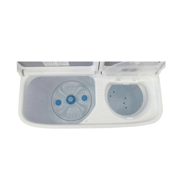 Haier 7.5 Kg Semi-Automatic Washing Machine With Toughened Glass (HTW75-178BK)