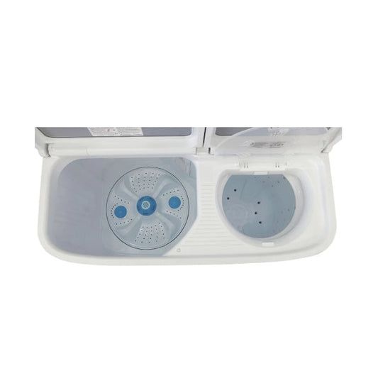 Haier 7.5 Kg Semi-Automatic Washing Machine With Toughened Glass (HTW75-178BK)
