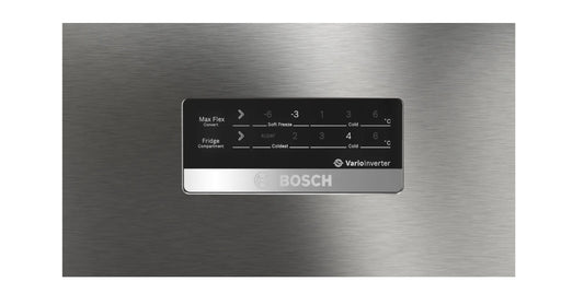 Bosch CMC33S03GI Series 6 332 L Top-Freezer Refrigerator (Shiny Silver / Inox Finish)