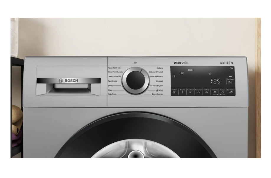 Bosch WGA1220SIN – 7 kg Series 4 Front Load Washing Machine (1200 RPM, Silver)