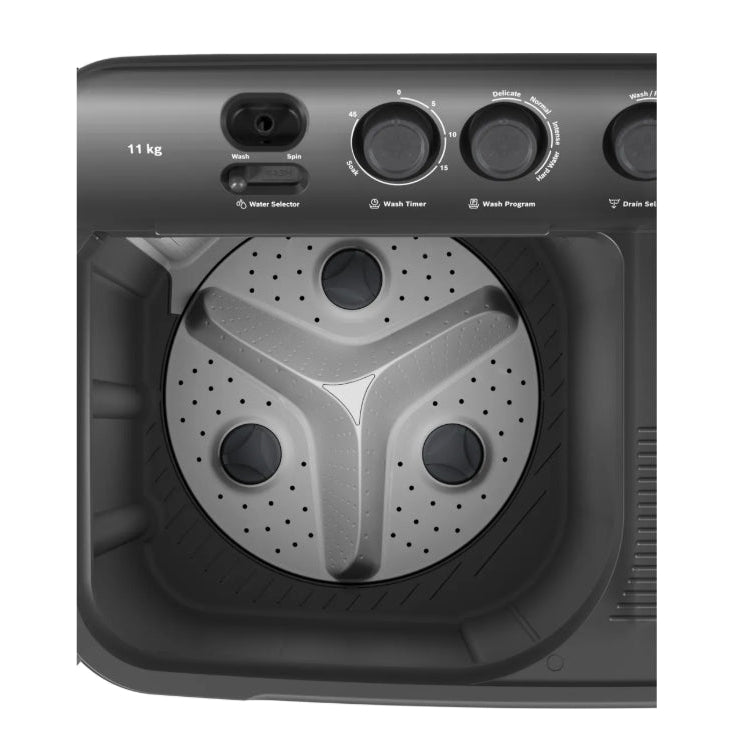 Bosch WJZ115D0IN Series 2 – 11 kg 5 Star Semi-Automatic Top Load Washing Machine (Dark Grey)