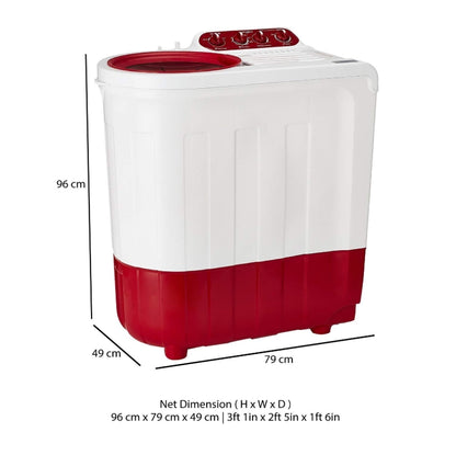 Whirlpool Ace Supreme Plus – 7 Kg 5-Star Semi-Automatic Washing Machine (Coral Red) - 30330