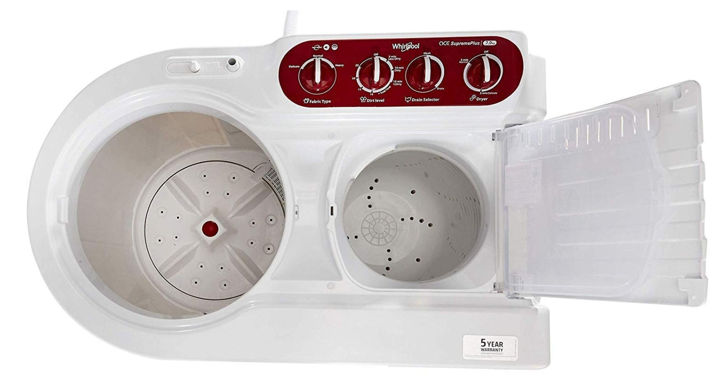 Whirlpool Ace Supreme Plus – 7 Kg 5-Star Semi-Automatic Washing Machine (Coral Red)