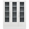 3-Face Glass Iron Almirah – White Finish