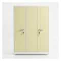 3-Face Iron Almirah – Light Cream & White Finish