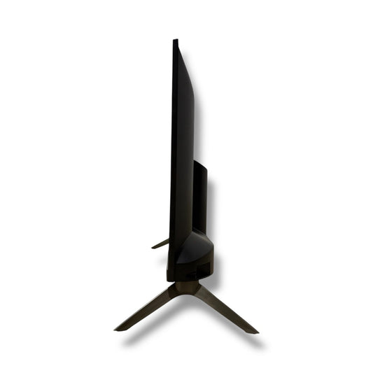 Black computer monitor on a white background