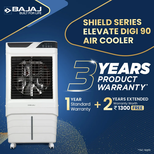 Bajaj Shield Series Elevate 96 Desert Air Cooler with 96L Tank & High Air Delivery