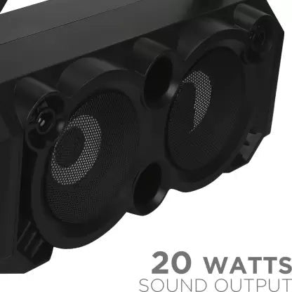 boAt PartyPal 63 Bluetooth Party Speaker (20W RMS, Karaoke Mic Support, LED Lights, Multi-Connectivity, Space Black)