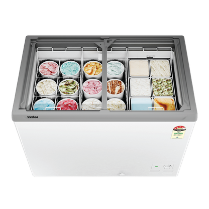 Haier HFC-425GL4 425L Glass Top Deep Freezer with LED Light, Dual Condenser & 4 Star Rating (2026 Model)