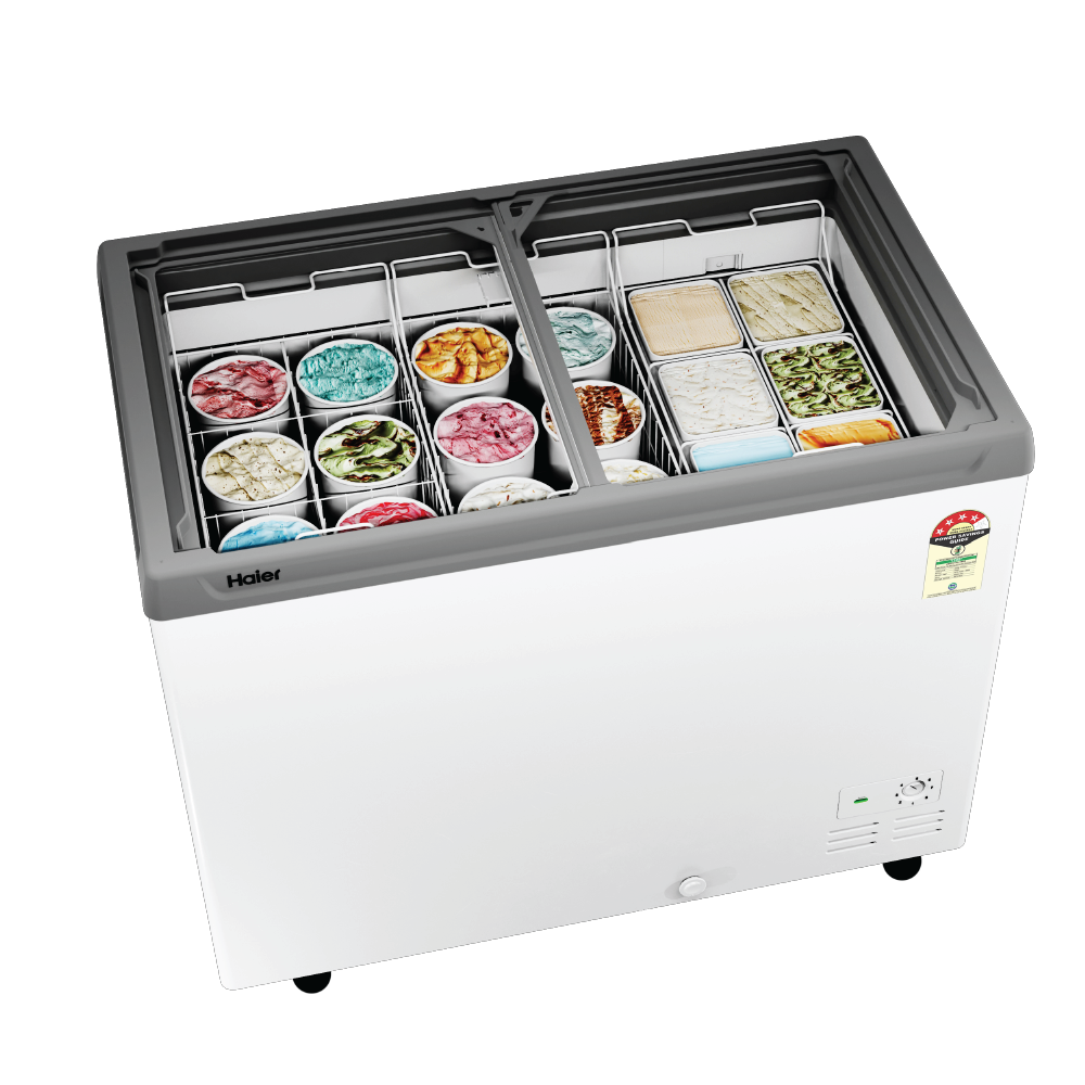 Haier HFC-425GL4 425L Glass Top Deep Freezer with LED Light, Dual Condenser & 4 Star Rating (2026 Model)