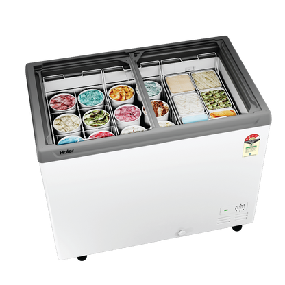 Haier HFC-425GL4 425L Glass Top Deep Freezer with LED Light, Dual Condenser & 4 Star Rating (2026 Model)