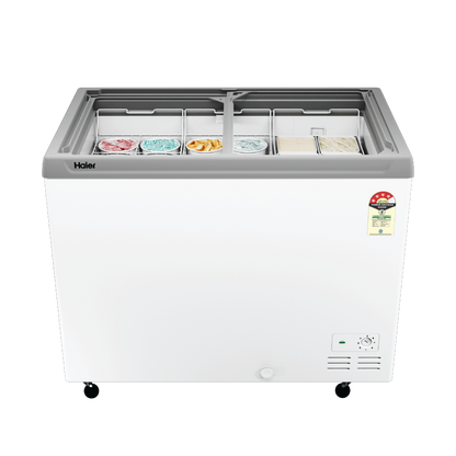 Haier HFC-425GL4 425L Glass Top Deep Freezer with LED Light, Dual Condenser & 4 Star Rating (2026 Model)