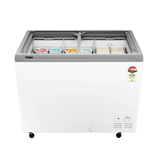 Haier HFC-425GL4 425L Glass Top Deep Freezer with LED Light, Dual Condenser & 4 Star Rating (2026 Model)