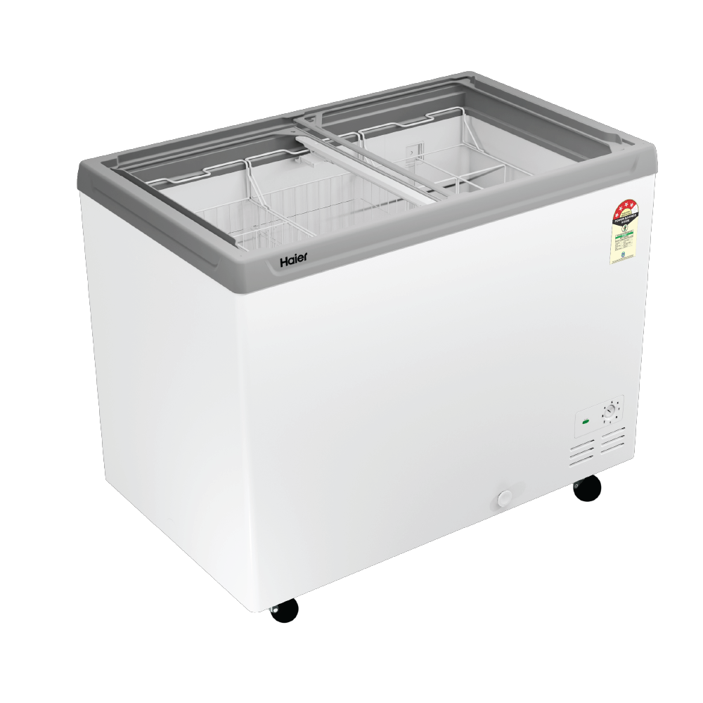 Haier HFC-425GL4 425L Glass Top Deep Freezer with LED Light, Dual Condenser & 4 Star Rating (2026 Model)